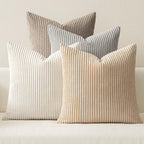 MIULEE Boho Farmhouse Sage Green Throw Pillow Covers 18x18 Inch Set of 4 Mordern Nordic Cushion Covers Soft Corduroy Spring Home Decor for Couch Bed Sofa Living Room Forest Green
